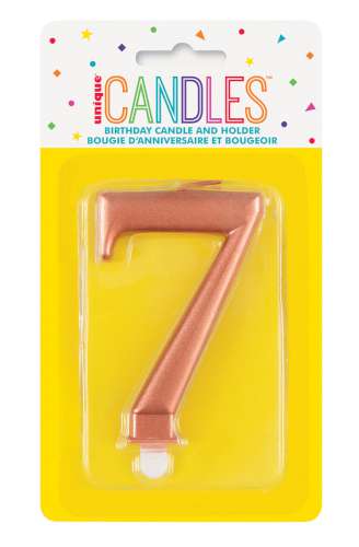 Metallic Rose Gold Candle - No 7 - Click Image to Close